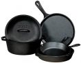 Lodge Pre-Seasoned Cast Iron 5 Piece Set, Black= Price Tracker